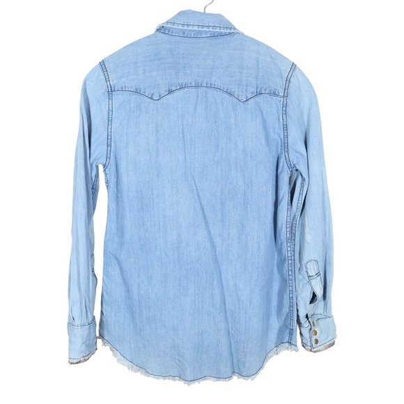 Free People Denim Blue Button Down Shirt - Picture 2 of 8
